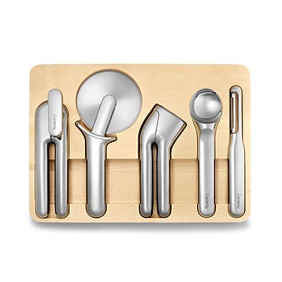 Caraway Home 6 Piece Kitchen Gadget Set Silver Set of 6