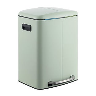 Marco Rectangular 10.6-Gallon Double Bucket Trash Can with Soft-Close Lid, Daffodil Yellow