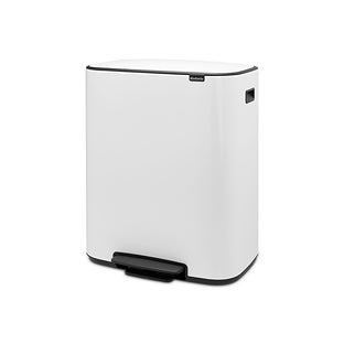 Bo Step on Dual Compartment Trash Can, 2 x 8 Gallon, 2 x 30 Liter - Matte Steel Fingerprint Proof