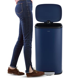 Connor Rectangular 13.2-Gallon Trash Can with Soft-Close Lid and FREE Mini Trash Can, Flamingo Pink