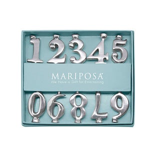Mariposa Aluminum 10-Pc. Number Candle Holder Set - Silver