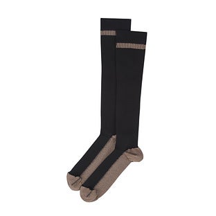 Travelon Copper Infused Large Compression Socks, One Size, Black