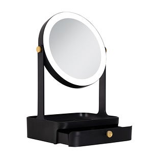Zadro LED Lighted Makeup Mirror with 5X/1X, Storage Drawer & Tray - White