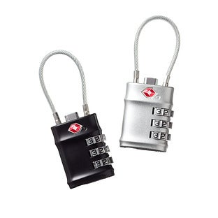 Travelon Set of 2 TSA Accepted Cable Locks, One Size, Black