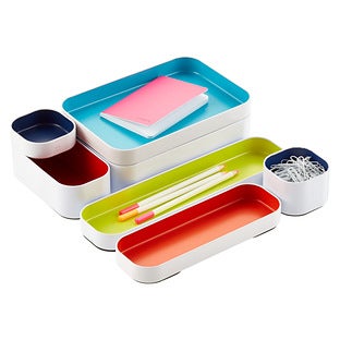 ThreeByThree Seattle® Deep Paper-Size Metal Drawer Organizers Assorted Set of 6