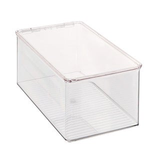 The Container Store® Case of 4 Hinged-Lid Stackable Shoe Box Clear