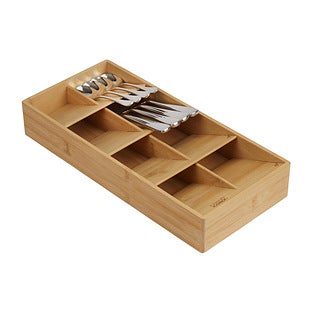 Joseph Joseph DrawerStore Bamboo Large Compact Cutlery Organizer | 15.1" x 6.9" x 2.4"