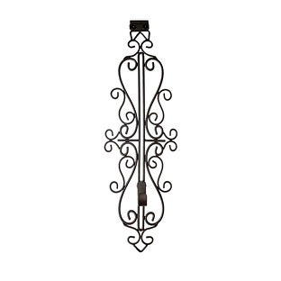 Metal Colonial Wreath Hanger, Iron, Brown, Up to 20 lb, Over the Door Mounting