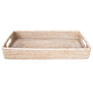 Artifacts Trading Company Artifacts Rattan Rectangular Tray with Rounded Corners - Honey brown
