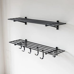 StoreYour Bristol Garage Wall Mount Shelves - 2 Pack - Black powder coated steel