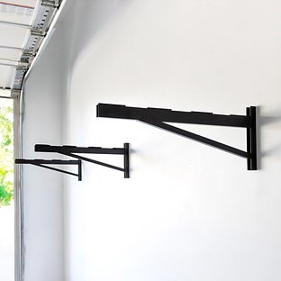 StoreYour Diy Wall Shelf Brackets | Heavy Duty Garage Wall Shelves - Black powder coated steel