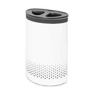 Brabantia Selector 14.5-Gallon Two-Compartment Laundry Hamper - White