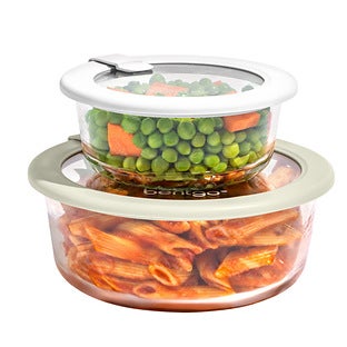 BentGo® Signature Glass Food Storage White Stone Set of 4