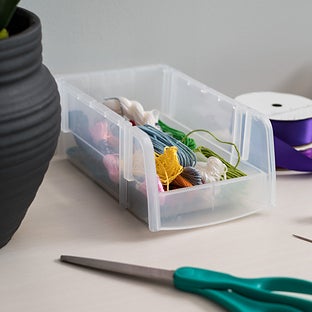 1571439 Small Supply Bin, Clear- 7.5 x 4.5 x 3 in.