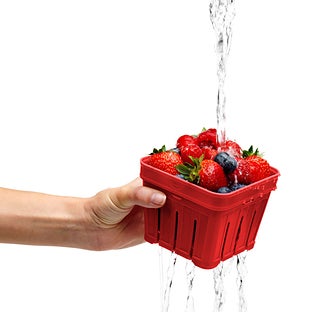 Chef'n 102-592-005 4 1/2 Bramble Berry Basket w/ Removable Inner Basket, Red