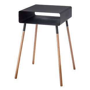 Yamazaki Home Storage Table Tall 23" H Steel and Wood - White