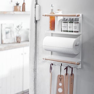 Yamazaki Home Tosca Magnetic Kitchen Organization Rack White