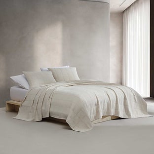Calvin Klein® Queen 3-Pc. Cotton Gauze Quilt Set Beige