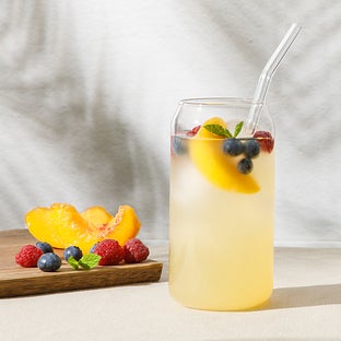 Gibson® 18 oz. Zadie Glass Tumblers w/ Straws Set of 10