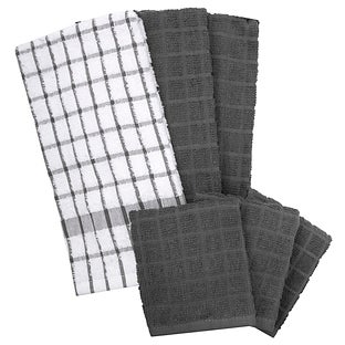 John Ritz™ Kitchen Towel & Dish Cloth Red Set of 6