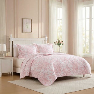 Laura Ashley® King 3-Pc. Bedford Quilt Set Pink