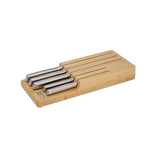 Joseph Joseph Elevate Steel Knives Bamboo Store 5-Piece Knife Set with in-Drawer Bamboo Storage Tray - Beige
