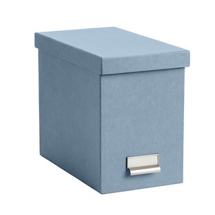 John Fiberboard Label Frame Desktop File Storage Box, 10.2 x 7 x 13 in, Dark Grey, 2PK