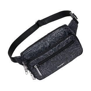 baggallini® Securtex Classic Anti-Theft Belt Bag Sling Midnight Blossom