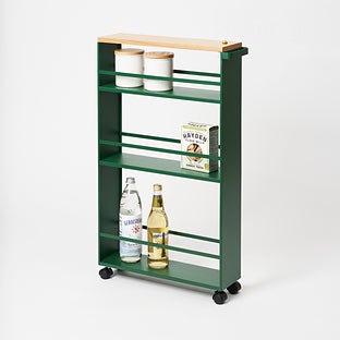 Yamazaki Home Storage Caddy Wooden Handle Lightweight Bin - White