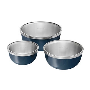 Caraway Premium Stainless Steel 6-Piece Mixing Bowl Set With Glass Lids - Marigold