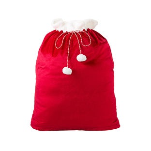 Sack Xmas Velvet Santa Red