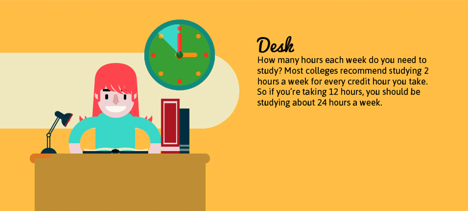 Dorm room ideas infographic - Desk