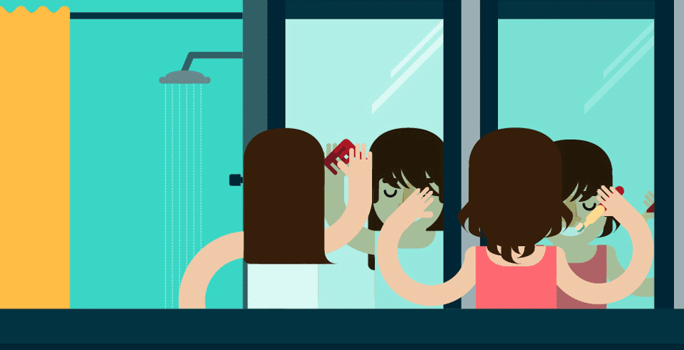 Dorm room ideas infographic - Shower