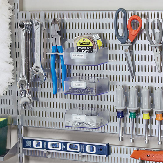 Platinum Utility Board with Hooks and Boxes