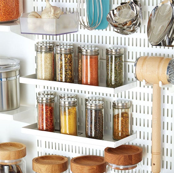 Hooks Kitchen & Hooks Garage Pegboard Organizers Elfa Utility Board