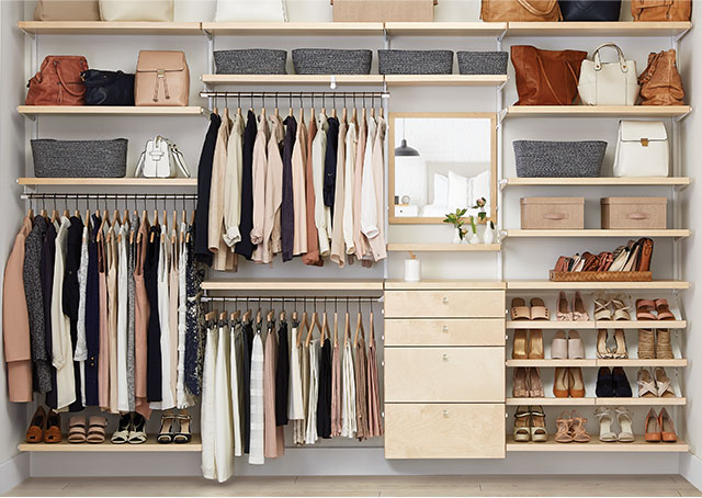 Elfa Custom Closet Shelving Organizer, How To Shelve Out A Wardrobe