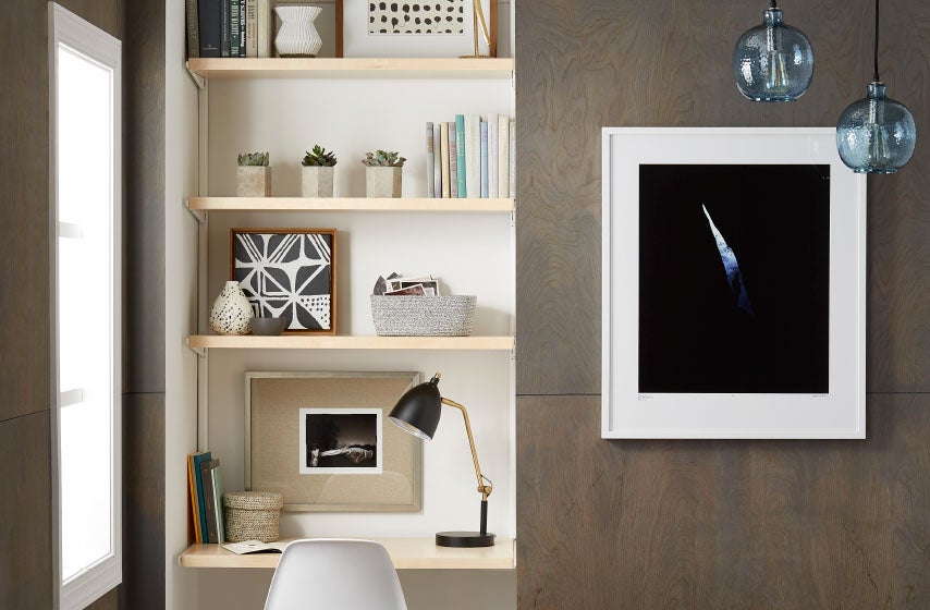 Birch & White Elfa D&eacute;cor Office Nook