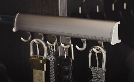 custom extendable closet belt rack
