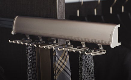 custom extendable closet tie rack