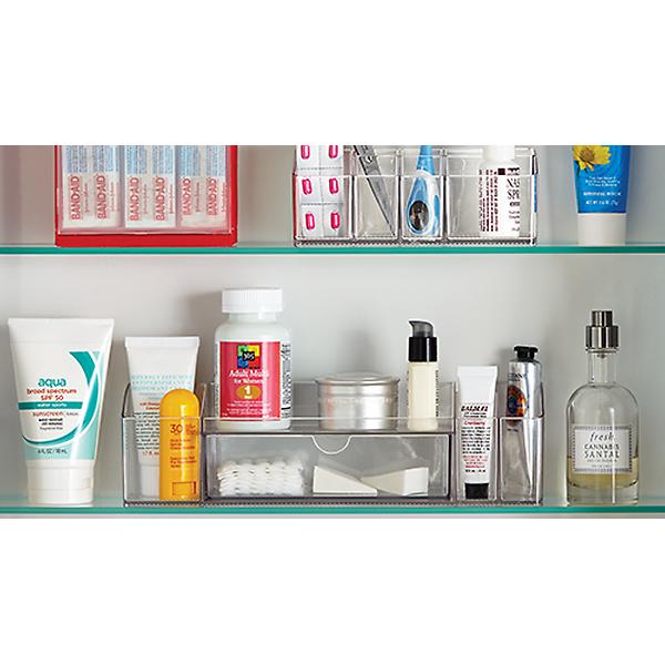 iDesign Med+ Plastic High Rise Bathroom Medicine Cabinet Organizer