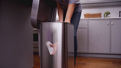 simplehuman Stainless Steel 12 gal. Rectangular Trash Can with